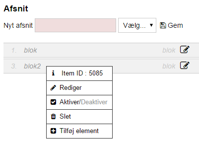 Afsnit: Aktivering af afsnit - Metode 1 Højre.klik og vælg "aktiver". 