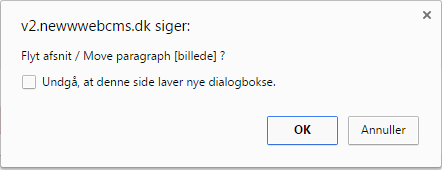 Afsnitstyper: Billede - Bekræft