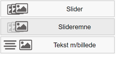 Afsnitstyper: Slider emne - Lokaliser slideremne