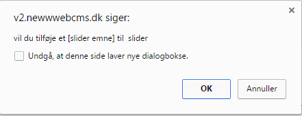 Afsnitstyper: Slider emne - Bekræft