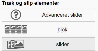 Afsnitstyper: Slider - Lokaliser