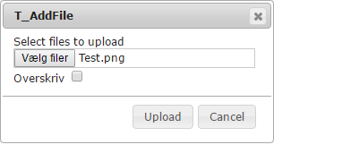 Filemanager: Upload - Klik "upload"