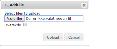 Filemanager: Upload - Klik på "vælg filer"