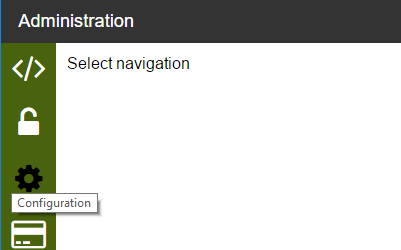 Menu: Virksomhedsinformation - Tilgå configuration